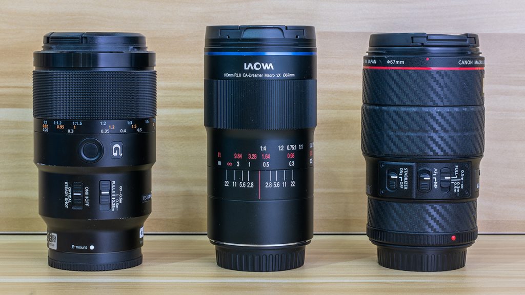 Le Laowa 100mm f/2.8 comparé au Canon 100mm f/2.8L IS et du Sony FE 90mm f/2.8 Macro G OSS